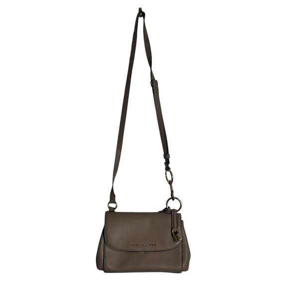 Marc Jacobs Mini Boho Grind Crossbody Purse Pebbled Leather Taupe Designer Bag - Picture 1 of 9